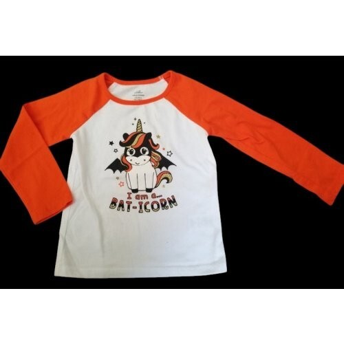 * CELEBRATE HALLOWEEN Long Sleeved Unicorn BAT-ICORN Top Girls Size 3T