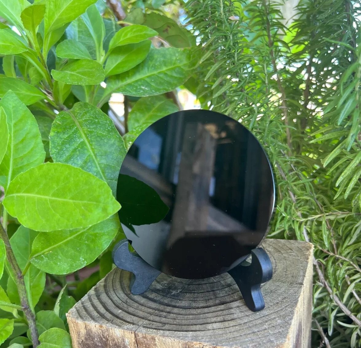Black Obsidian scrying mirror Protective Divination Tools Home Decor Energy