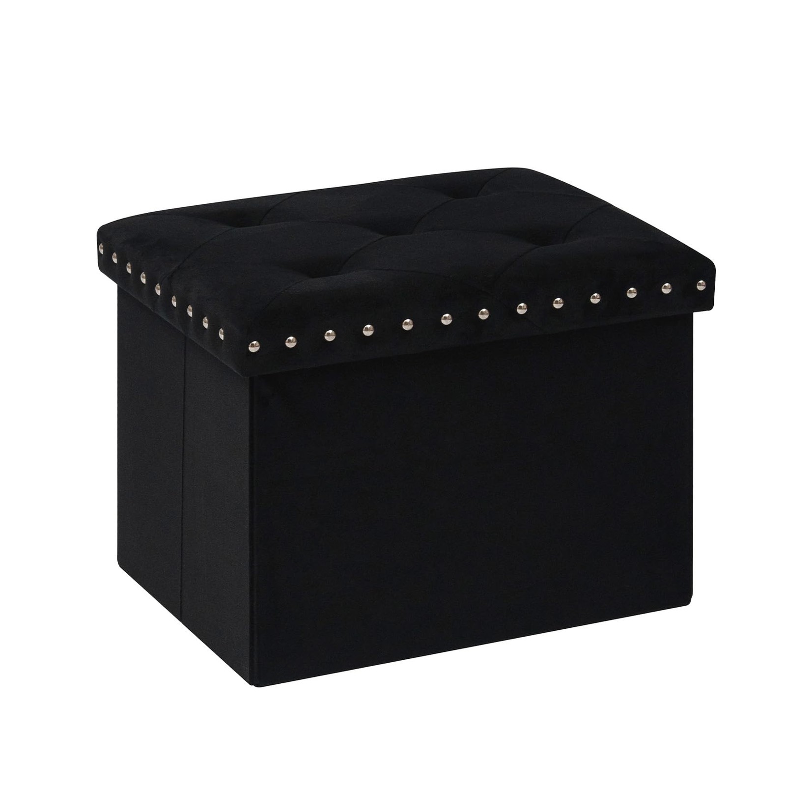 Storage Ottoman with Benches Foot Rest Stool, Folding Velvet Shoes Chest for ...