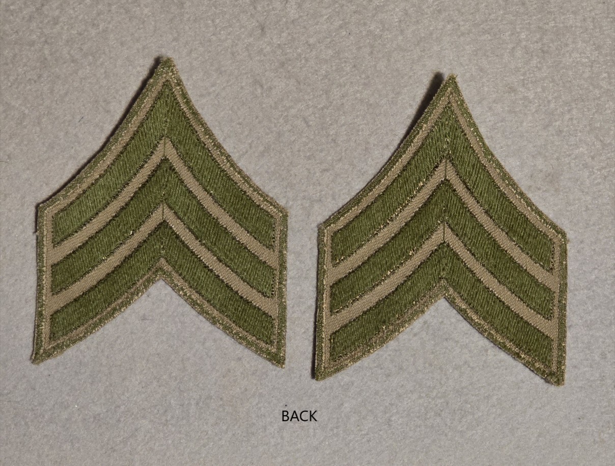 Pair - WW2 Tropical Sergeant Sleeve Ranks