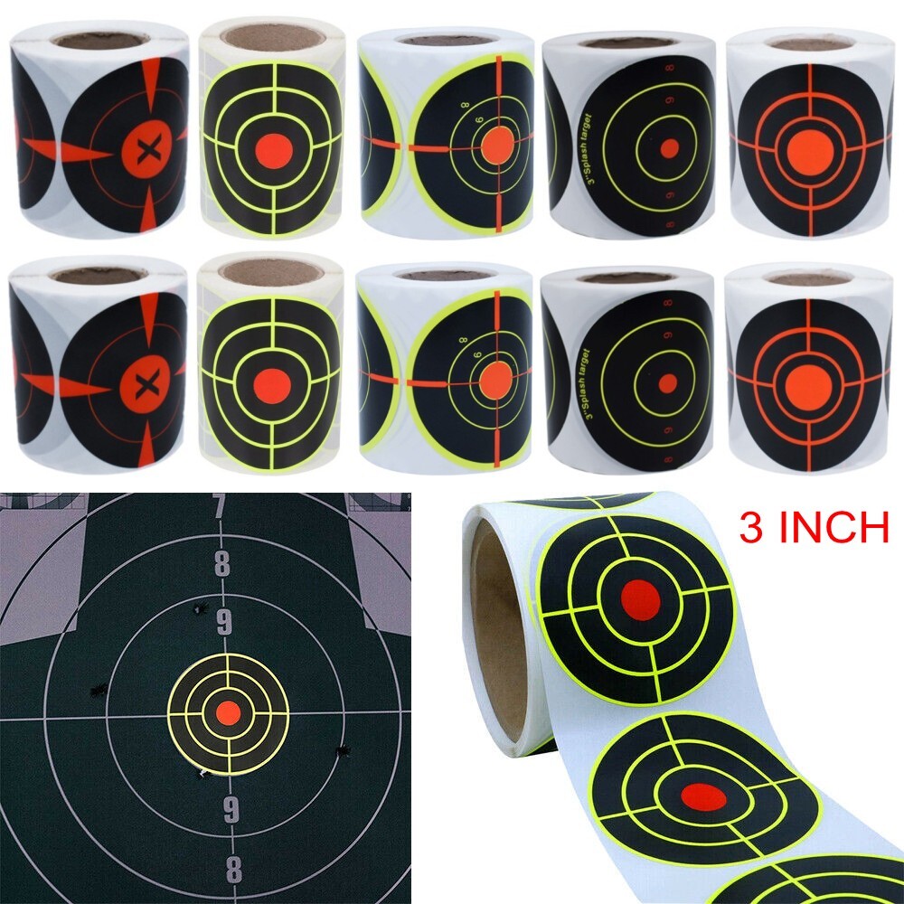 Splatter Target Stickers 3" Self-Adhesive Reactive Targets Paper for Shooting