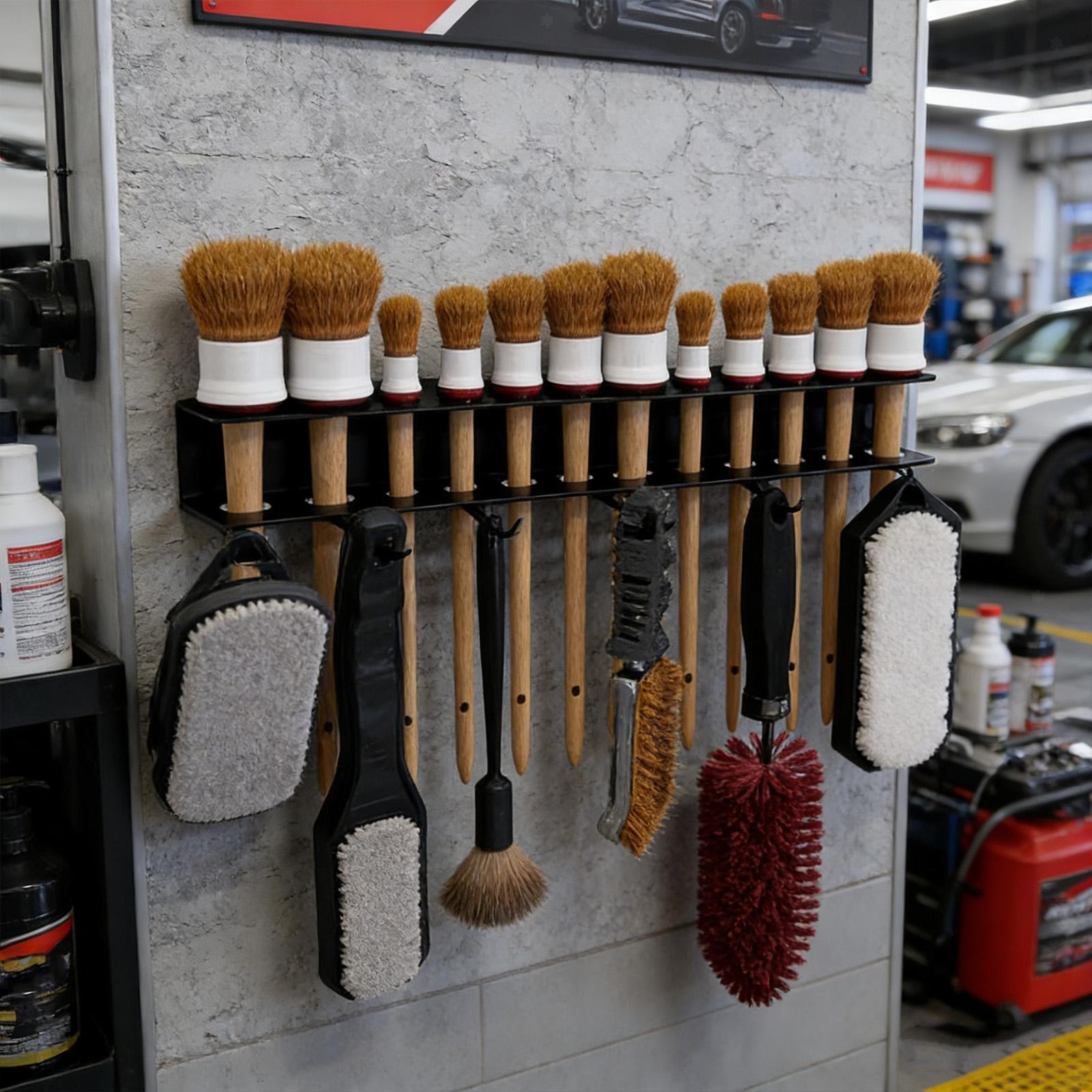 Car Detail Brush Holder Tool Storage Saving Shelf Wall Organizer Hanger for