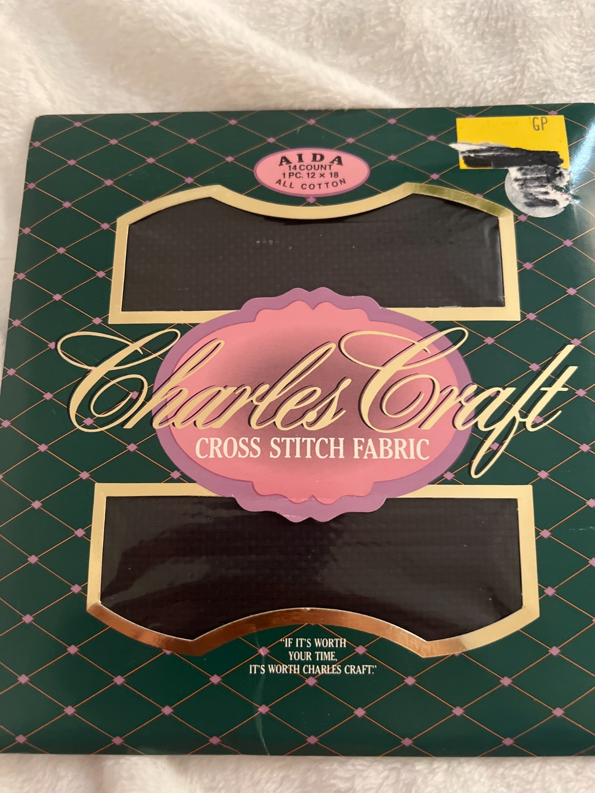 Charles Craft Aida 14 Count Cross Stitch Fabric 100% Cotton 12"x18" NAVY