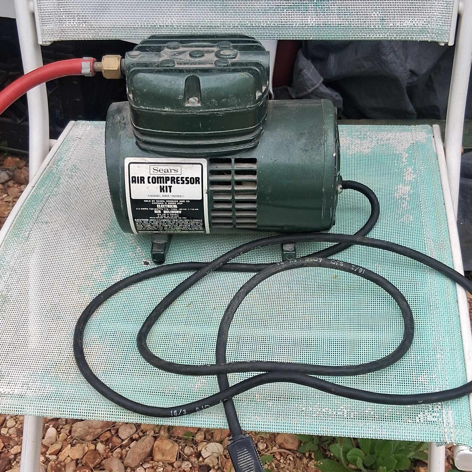 Sears 283.150551  Air Compressor Kit  Steel Portable 110/120V Corded Electric.