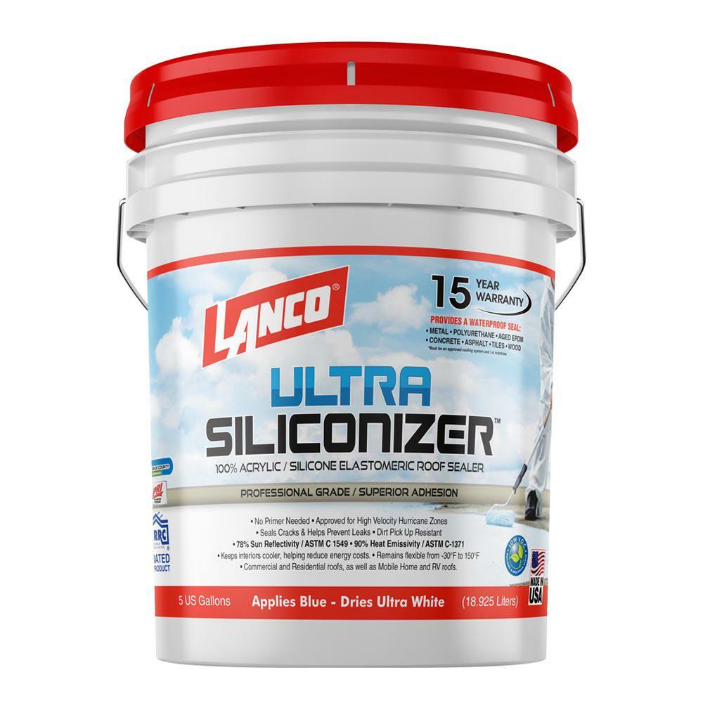 5 Gal. Ultra Siliconizer 100% Acrylic Elastomeric Reflective Roof Coating