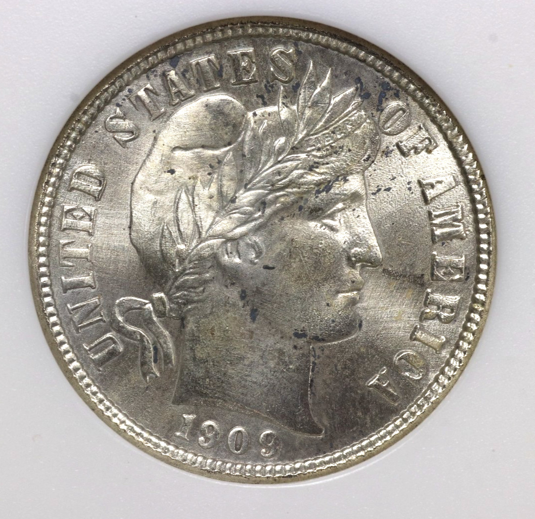 1909 Barber Dime Whizzed 10C ANACS EF40 Soapbox