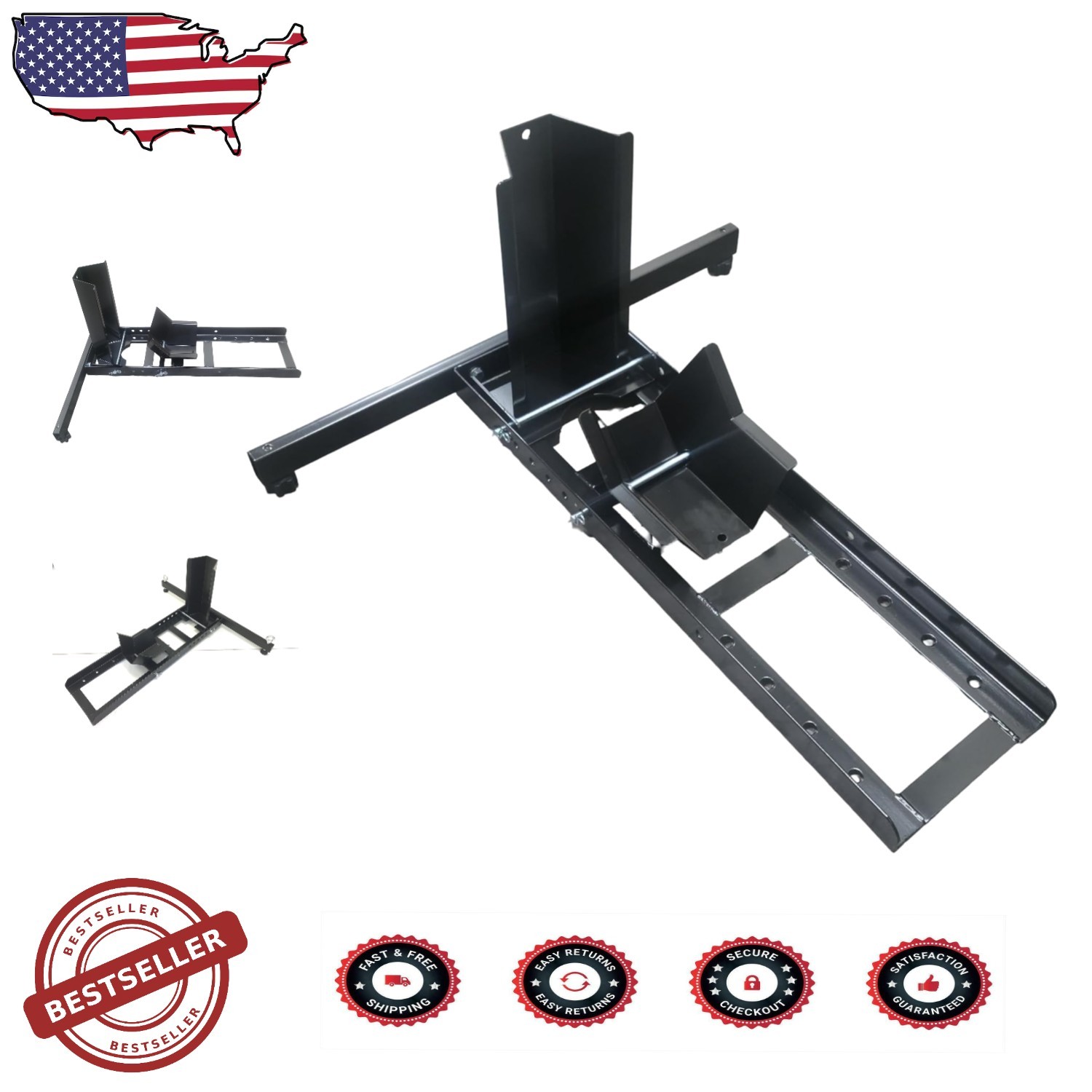 Adjustable Motorcycle Wheel Chock Stand Heavy Duty 1800lb Steel Rustproof