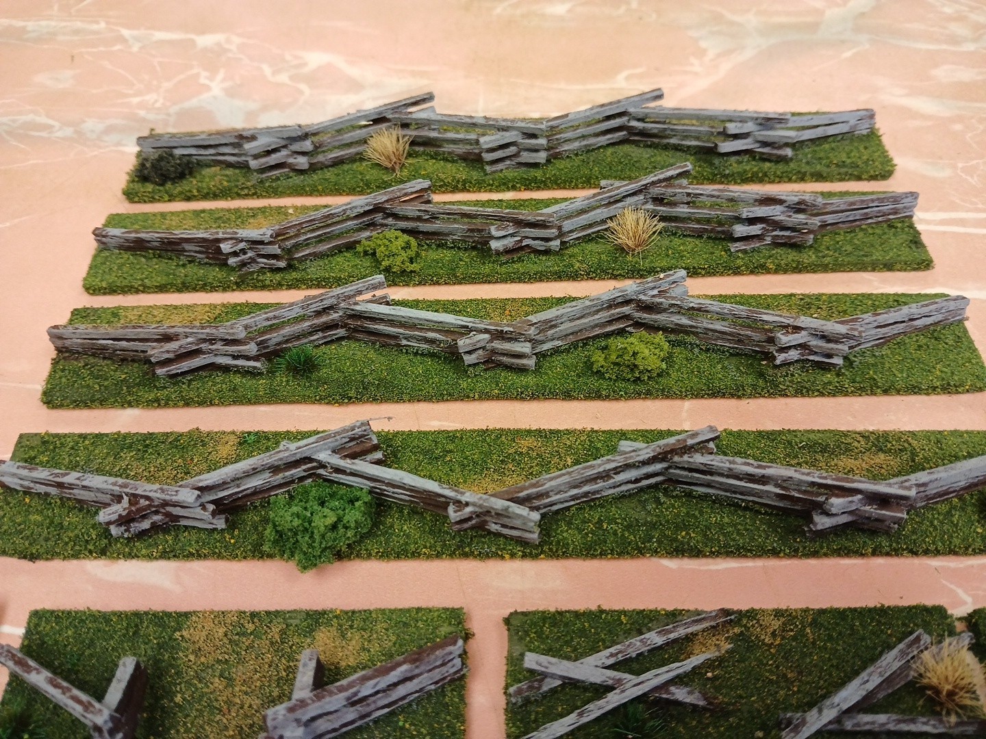 42" based Model Split Rail Zigzag Snake Fence wargaming scenery Terrain 25mm