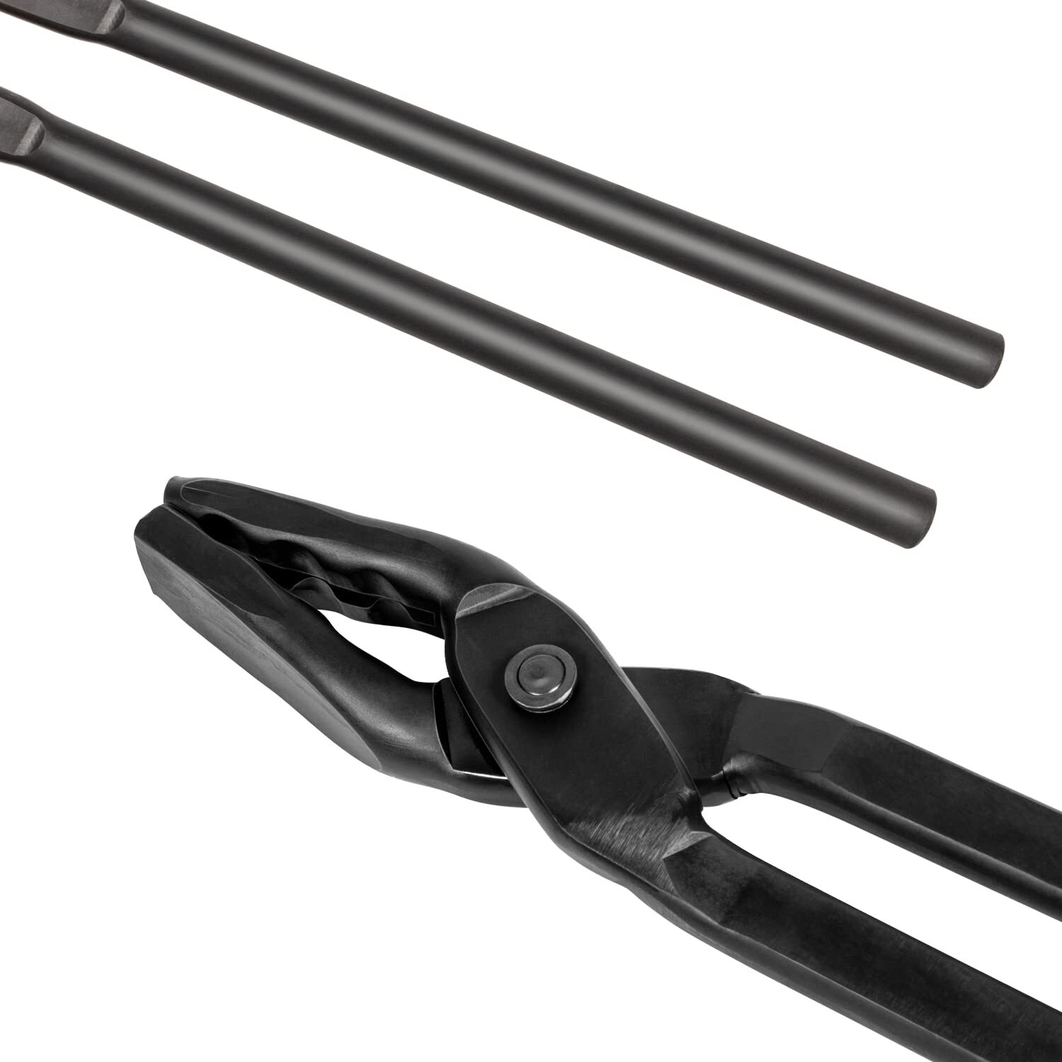 Blacksmith Tongs 15" Wolf Jaw Tongs For Knief Making Steel Tongs