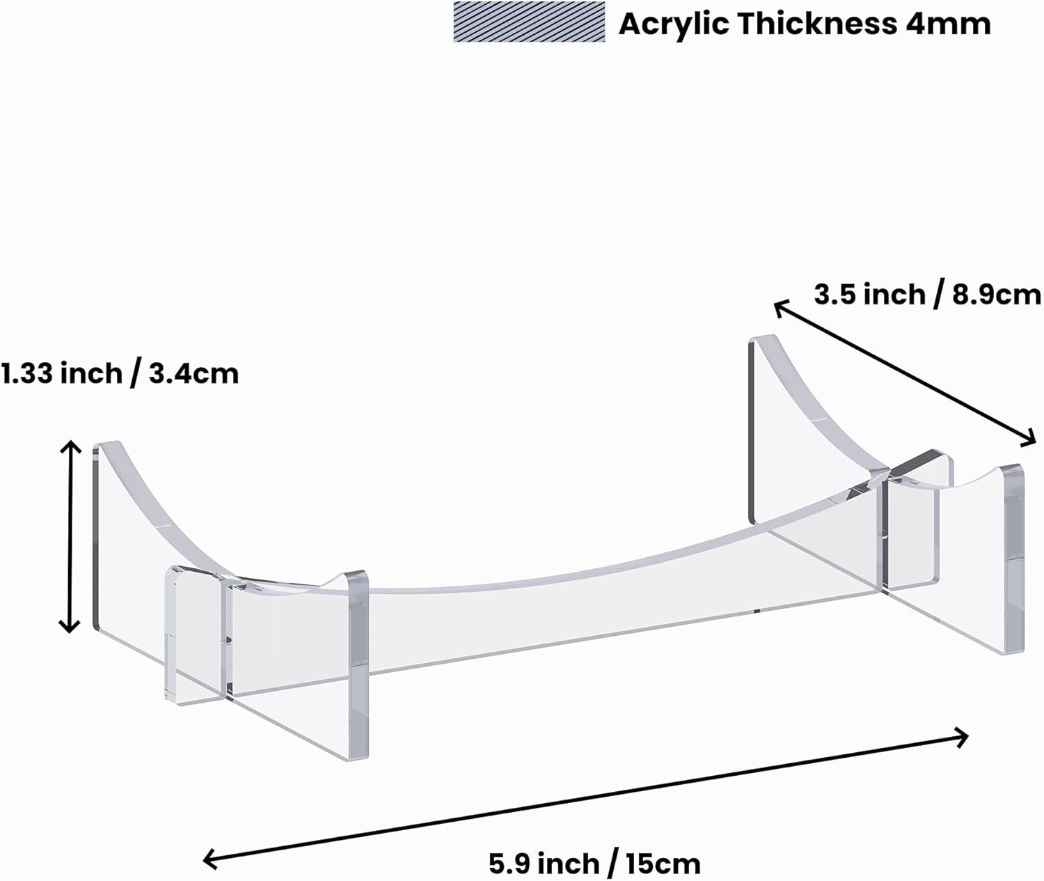 Football Stand Holder, 2-Pack Acrylic Display Stand for Rugby Ball, Clear Rack f