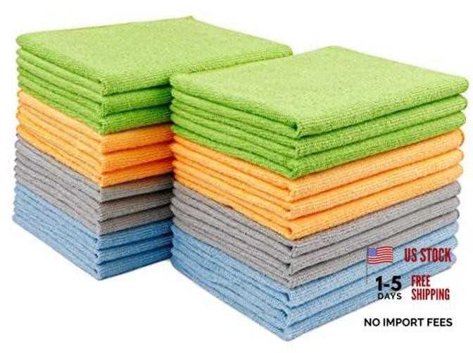 Microfiber Cleaning Cloth Pack, Microfiber Towels 12inx16in 24 Multi-colored
