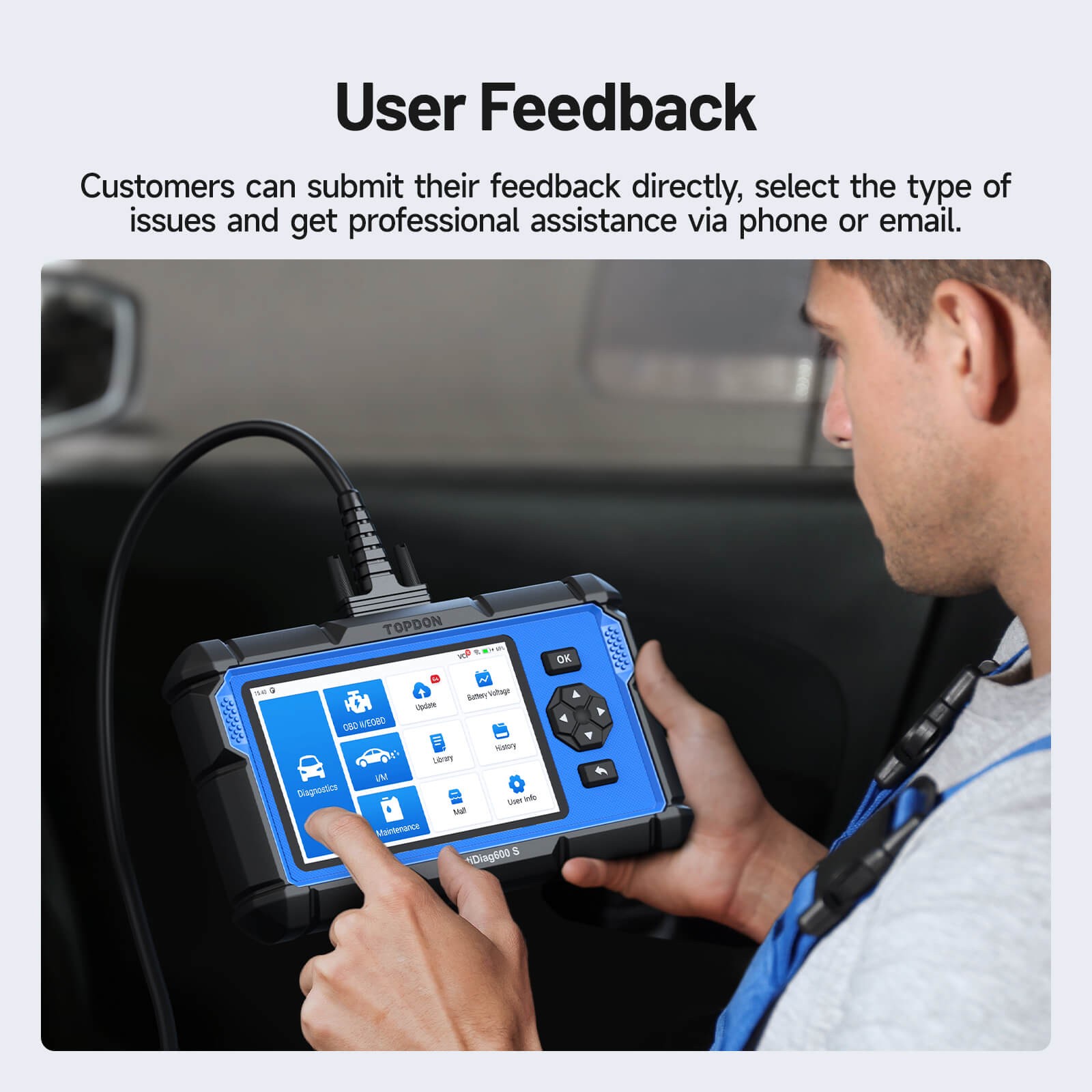 TOPDON Scanner AD600S Diagnostic Tool Lifetime Free Updates 99% Vehicle Coverage
