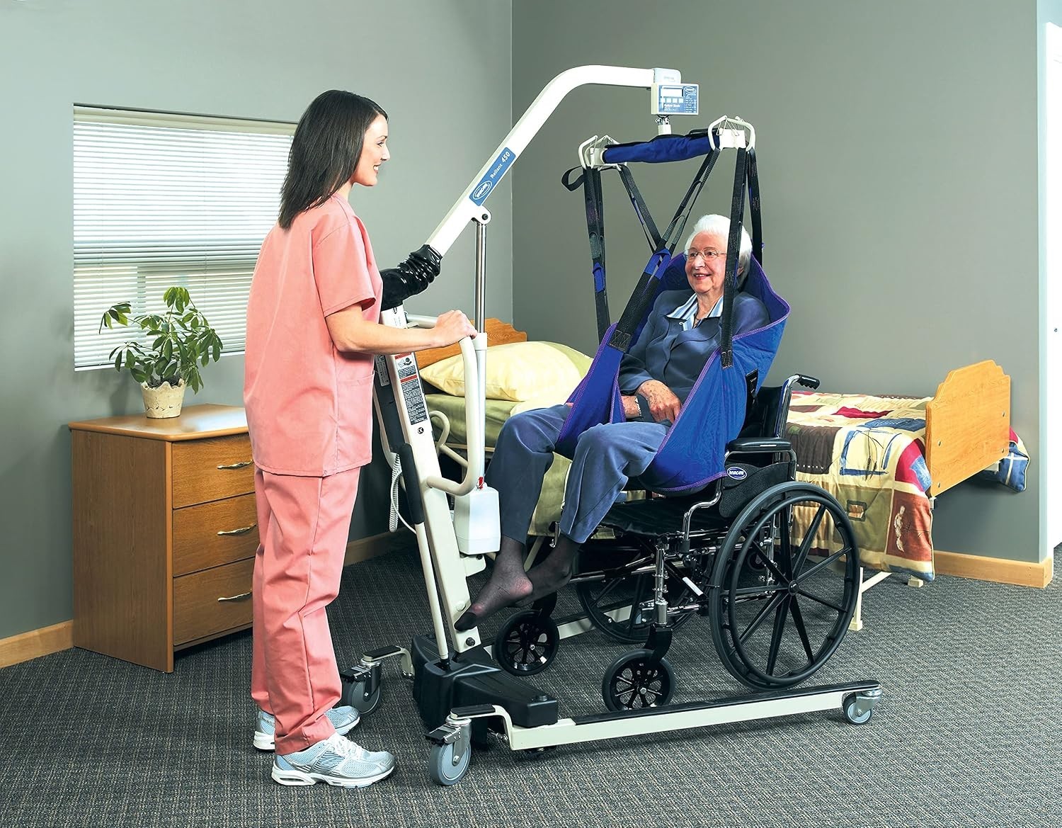 Invacare R101 Reliant Divided Leg Sling with Head Support for Patient Large 450#