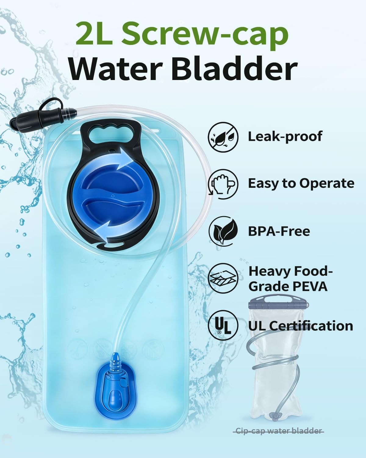 Hydration Vest for Running - Lightweight Chest Pack with 2L Water Bladder - L...