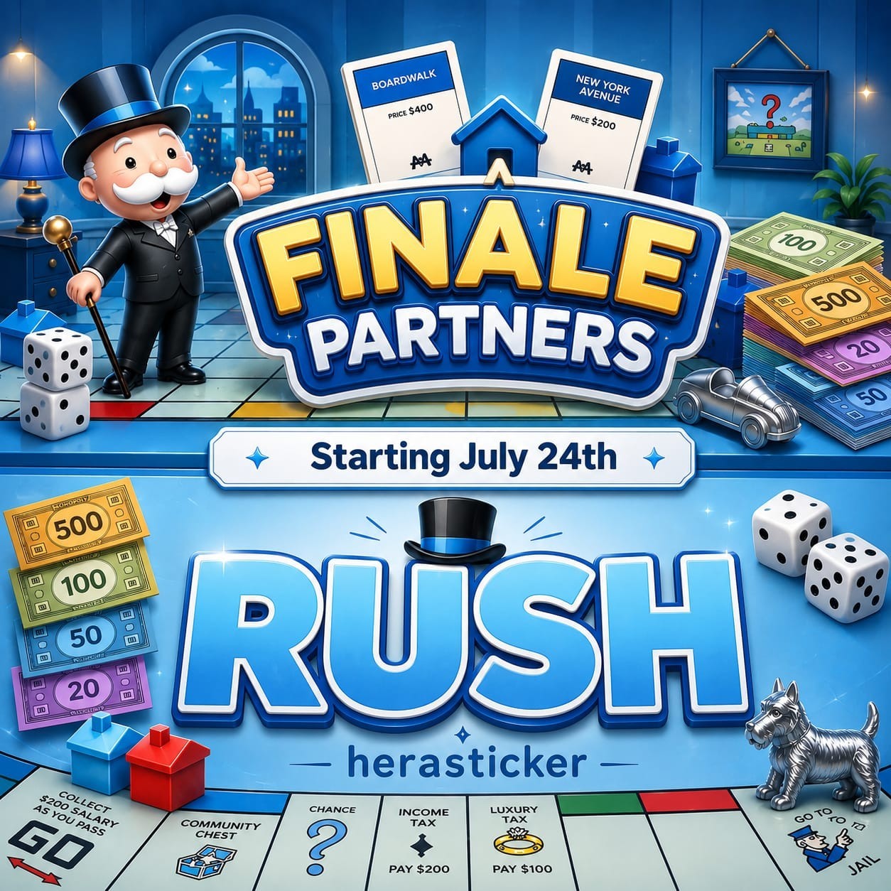 Available Monopoly_Go Partner Event| RUSH|Full Carry May 2nd| Pre ordered