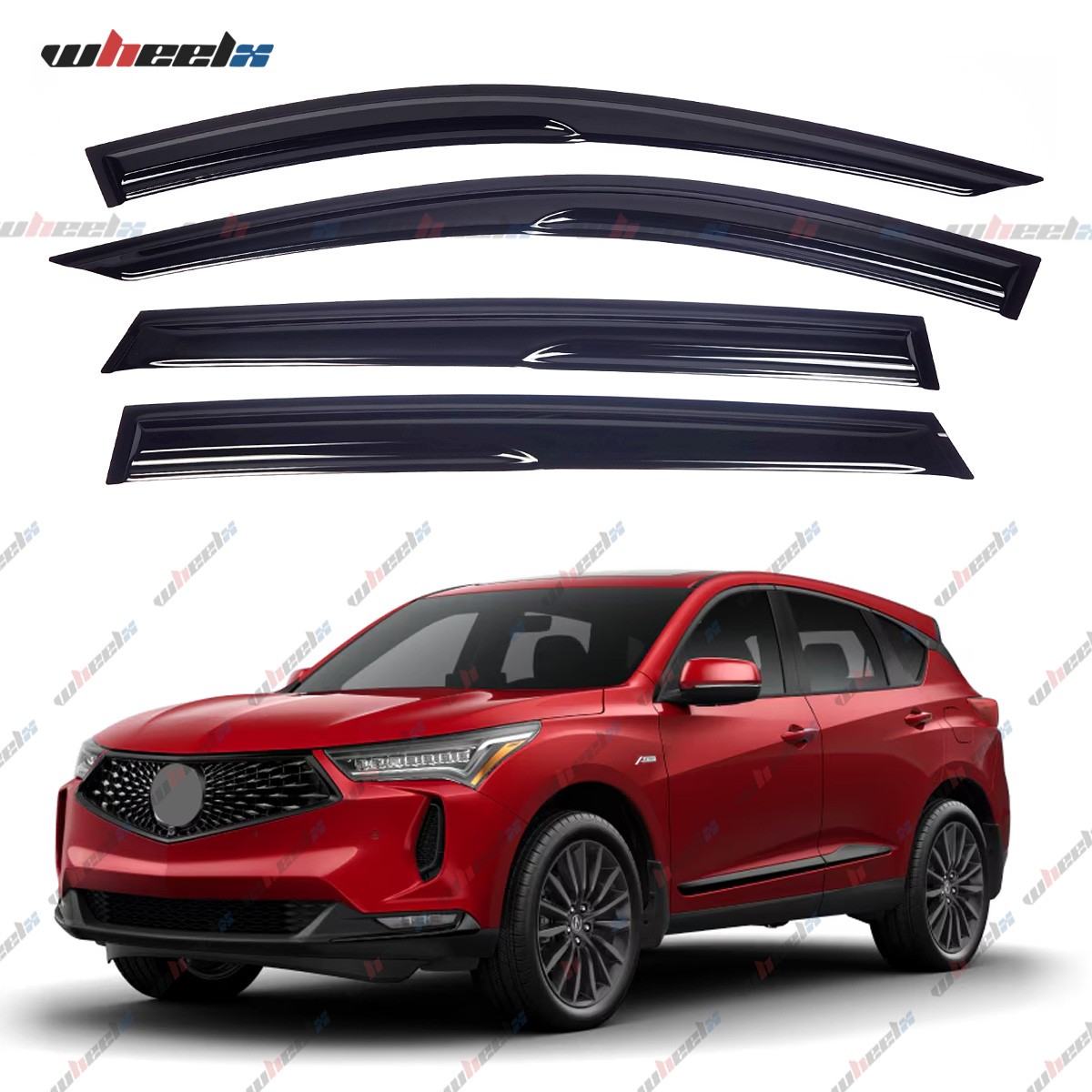 4PCS FOR 2019 2020-2024 ACURA RDX 3D WAVY AERO WINDOW VISOR RAIN GUARD DEFLECTOR