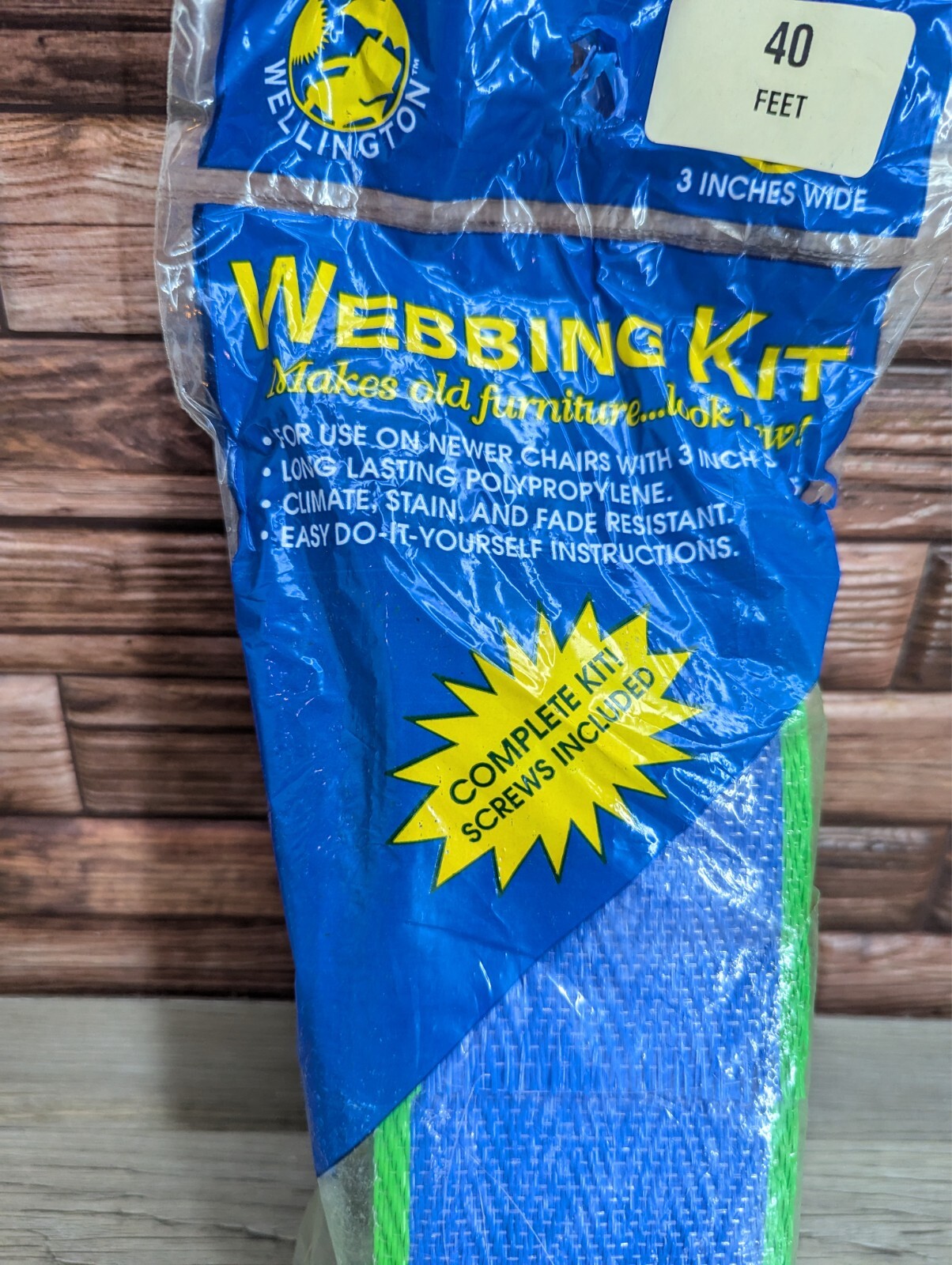 Re-Web Strap Kit 40 Feet New & 40 Ft Open Package Blue & Green Wellington