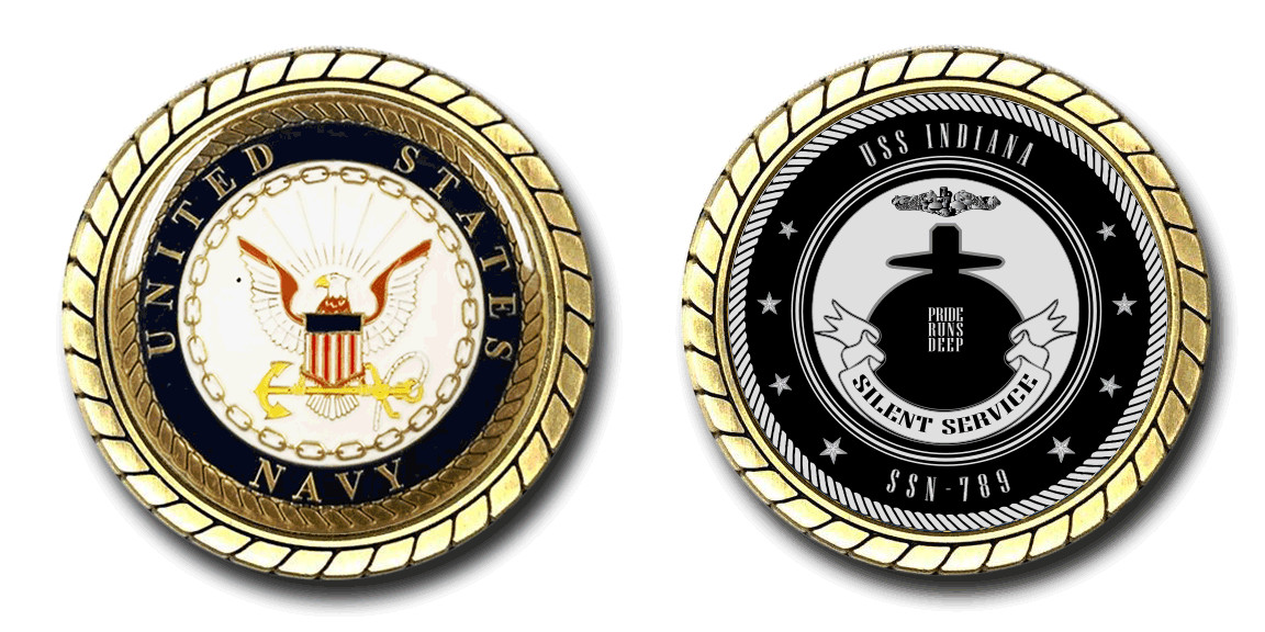 USS Indiana SSN-789 Challenge Coin