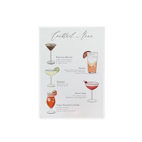 Rigid Plastic Menu Holders 5" x 7" - 25-Pack Clear Display Stands for Restaurant