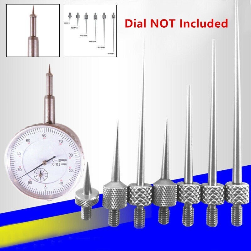 6pcs Digital Indicator Dial Test Stem Rod Contact Points/Tips Gauge Measure Tool
