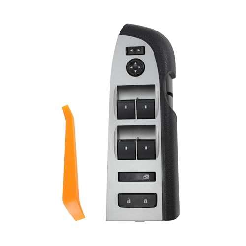 22968506 Front Left Driver Side Door Lock Silver Tone Panel, Black Bezel Cover