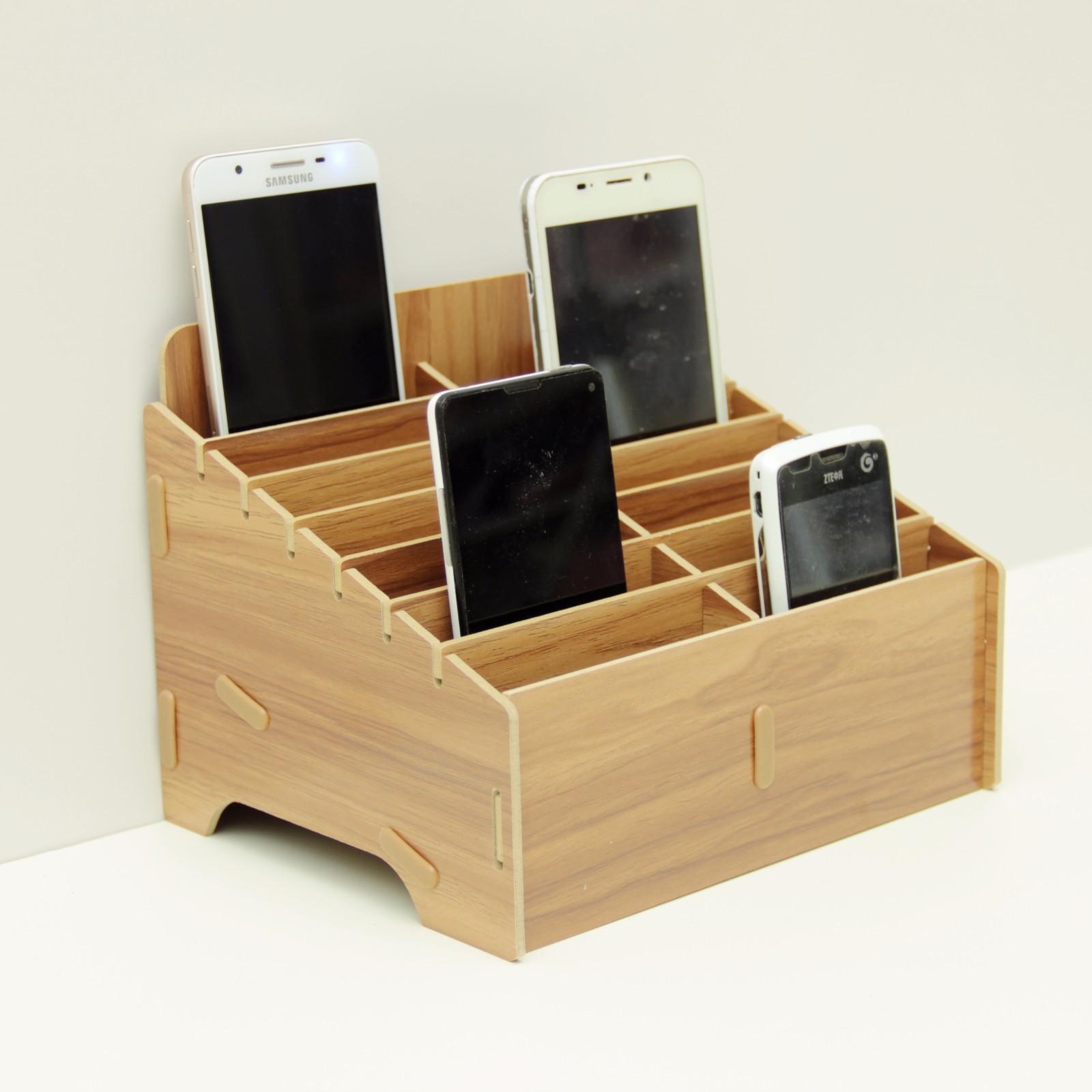 14 Slot Lattices Wooden Storage Box Cell Phone Repair Accessories Tools Case