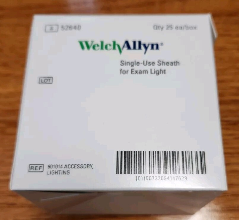 Welch Allyn 25 count Disposable Sheaths For Exam Lite Ref #52640