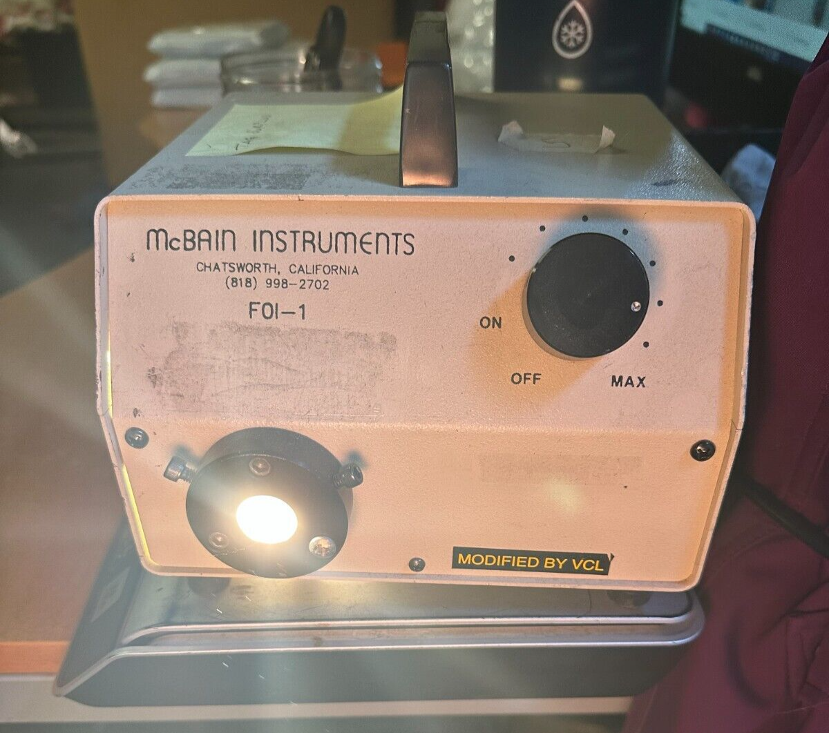 Mcbain Instruments FOI-1 Fiber Optic Halogen Illuminator Model FOI-150