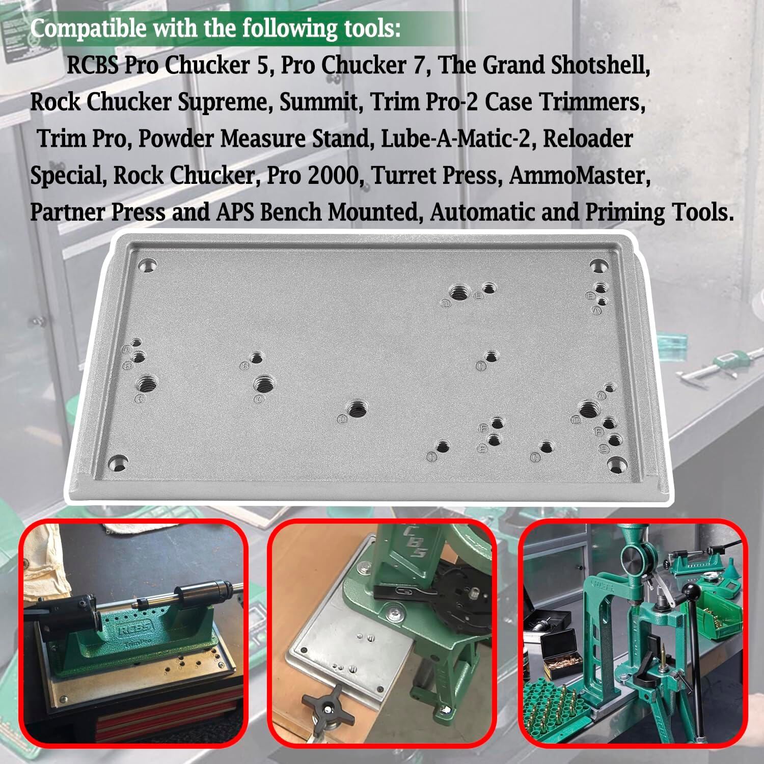 9282 Shell Holder Accessory Base Plate - 3 Replacement For RCBS Presses & Tools