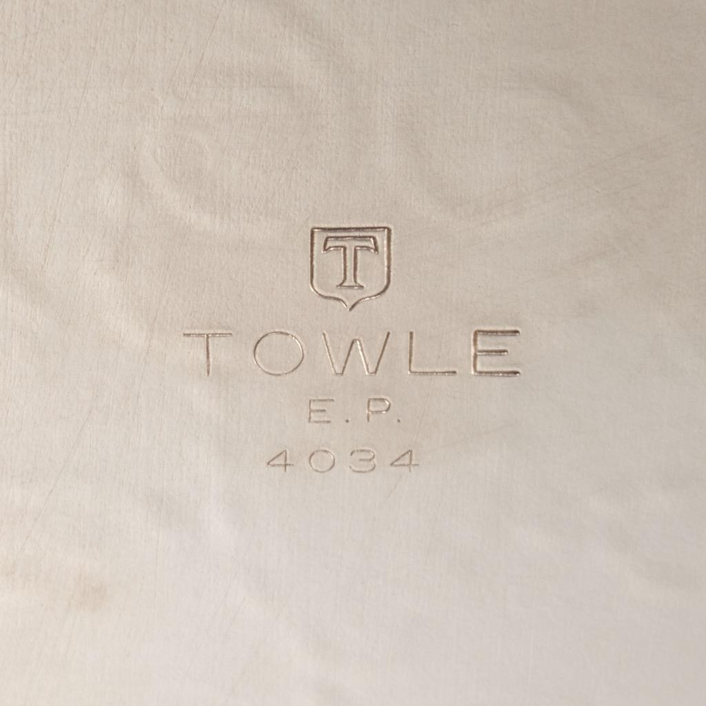 Two (2) Vtg Towle Silver Plated Serving Trays with Fluted Edge Floral Engraving