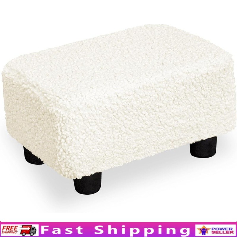 Sherpa Ottoman Footstool Multifunctional Footrest Small Stool Easy Assembly New