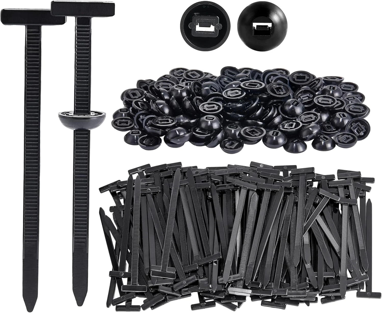 160Pcs Nylon Universal Cable Tie Buckle for Car, Automotive Zipper Clips, Plasti