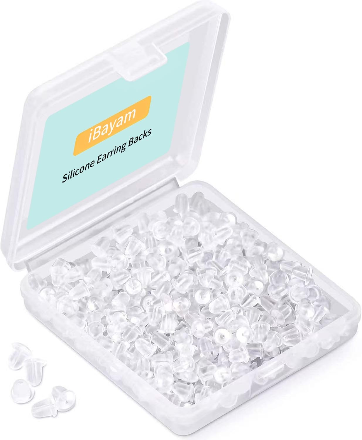 Silicone Earring Backs Earring Backings 1200Pcs, Soft Clear Silicone