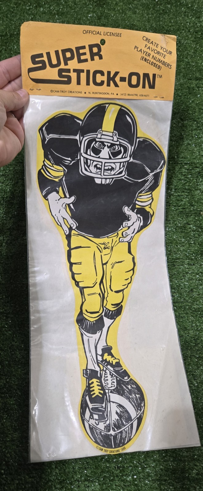 New In Pack 1980 Super Stick On Football Player With Numbers 16 Inch