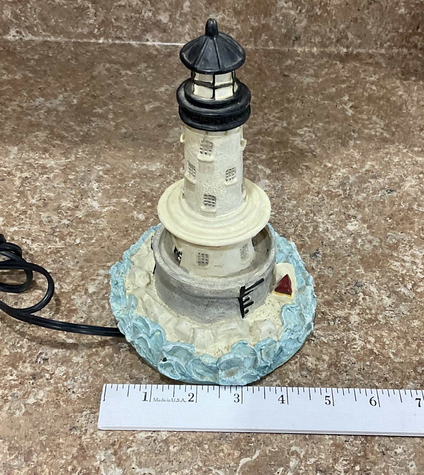 Ceramic Table-Top Lighted Nautical Lighthouse - Tested in Working Condition