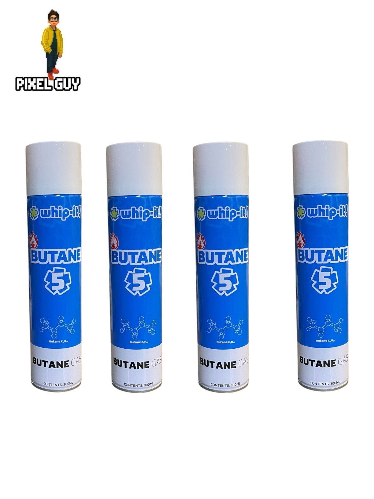 Lot of 4 Whip it Butane 5 300ml Refill Fuel For Lighters Universal Tips
