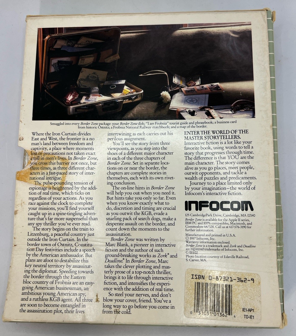 Vintage Border Zone Infocom Apple II Complete Box Set Big Box Untested