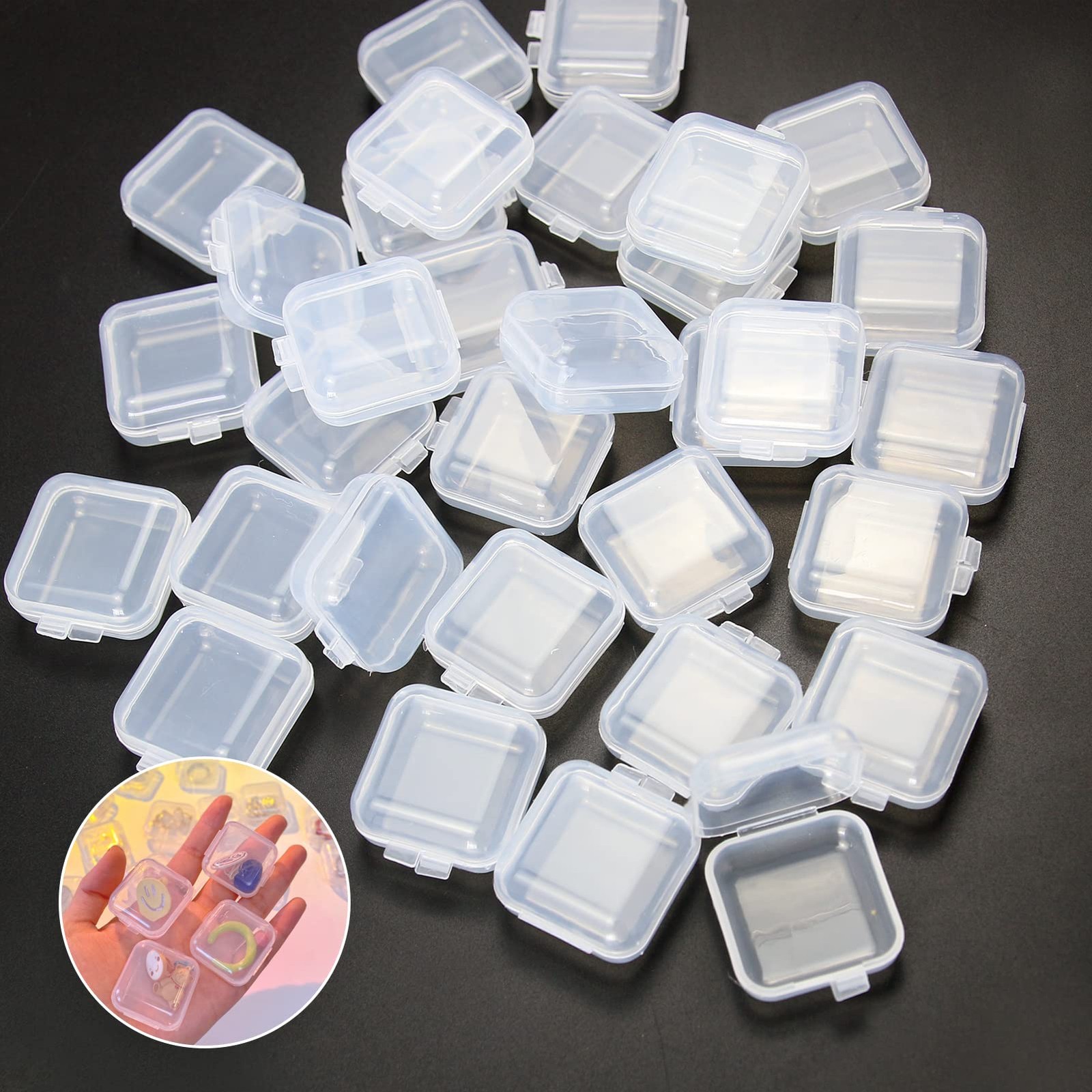 CebraBounze 48 Pcs Clear Small Plastic 1.37 x x 0.7 inches,