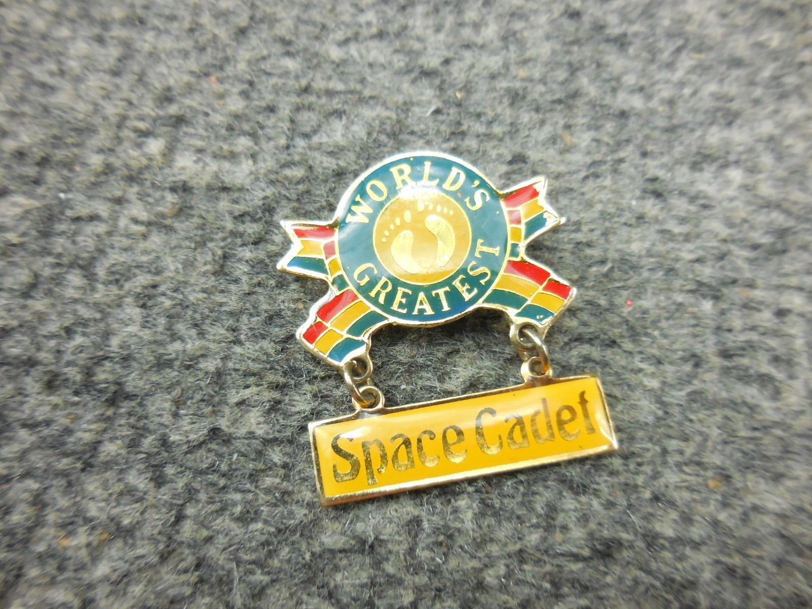 Vintage World's Greatest Space Cadet Pin Back 1-1/2"