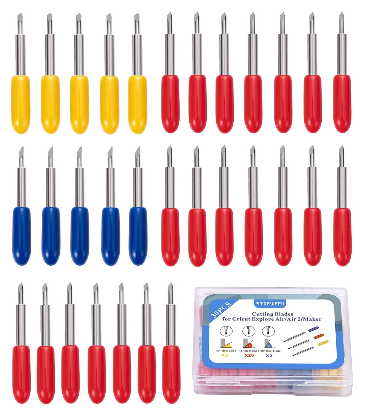 30PCS Replacement Blades for Cricut Explore Air 2/Air 3/ Maker 3 Expression, ...
