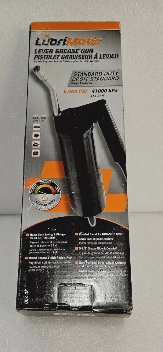 NEW Pistol Lever Grease Gun by Plews & Edelmann Lubrimatic Standard Duty
