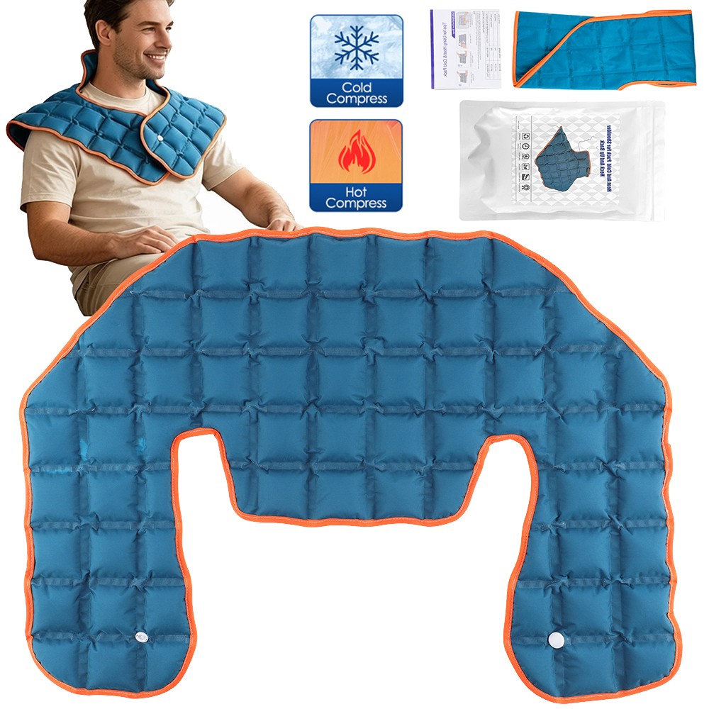 Reusable Hot Cold Gel Ice Pack and Wrap for Neck Cervical & Shoulder Pain Relief