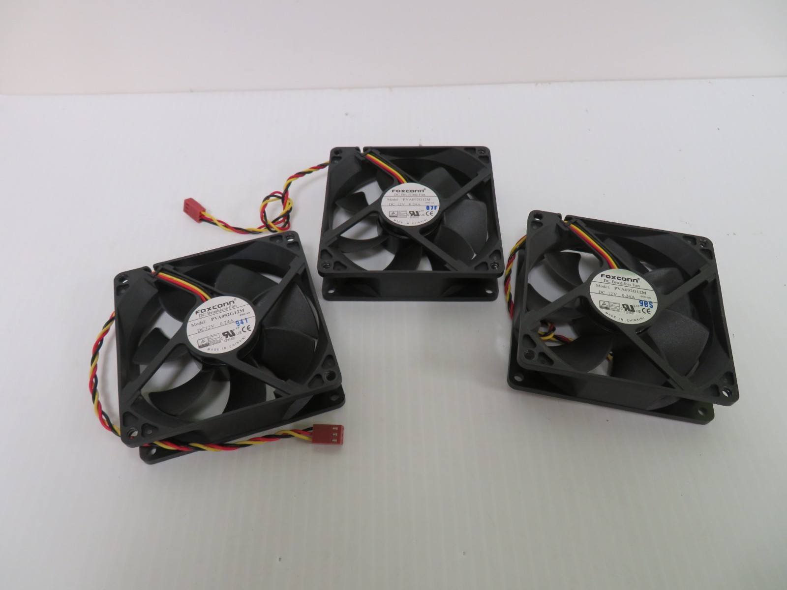 Lot of 3 Foxconn DC Brushless Case Fan PVA092G12M 90x90x25mm 12V 0.24A 3Pin
