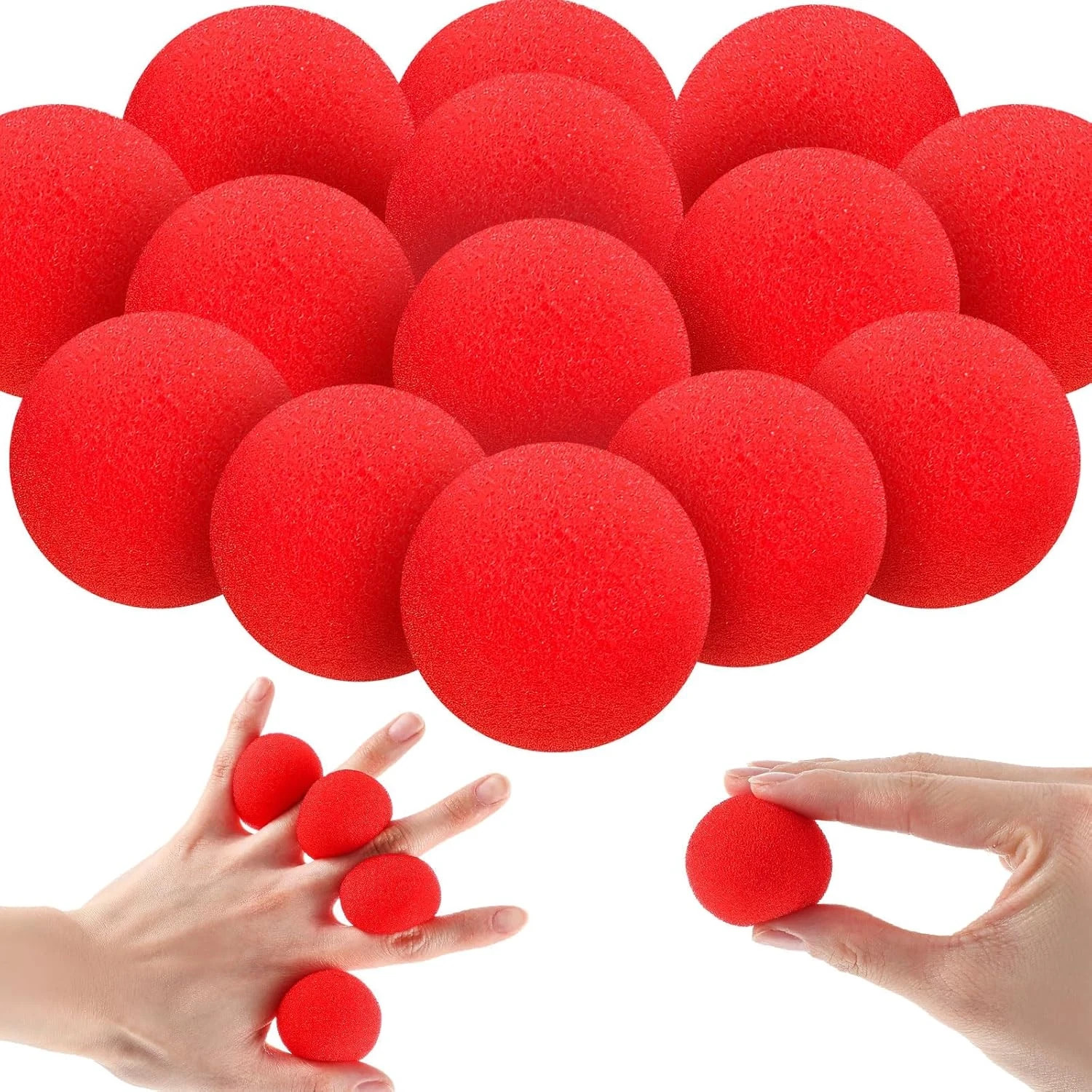 RED SPONGE BALLS - MAGIC - JUGGLING - 1.75'' - 30 COUNT - NEW
