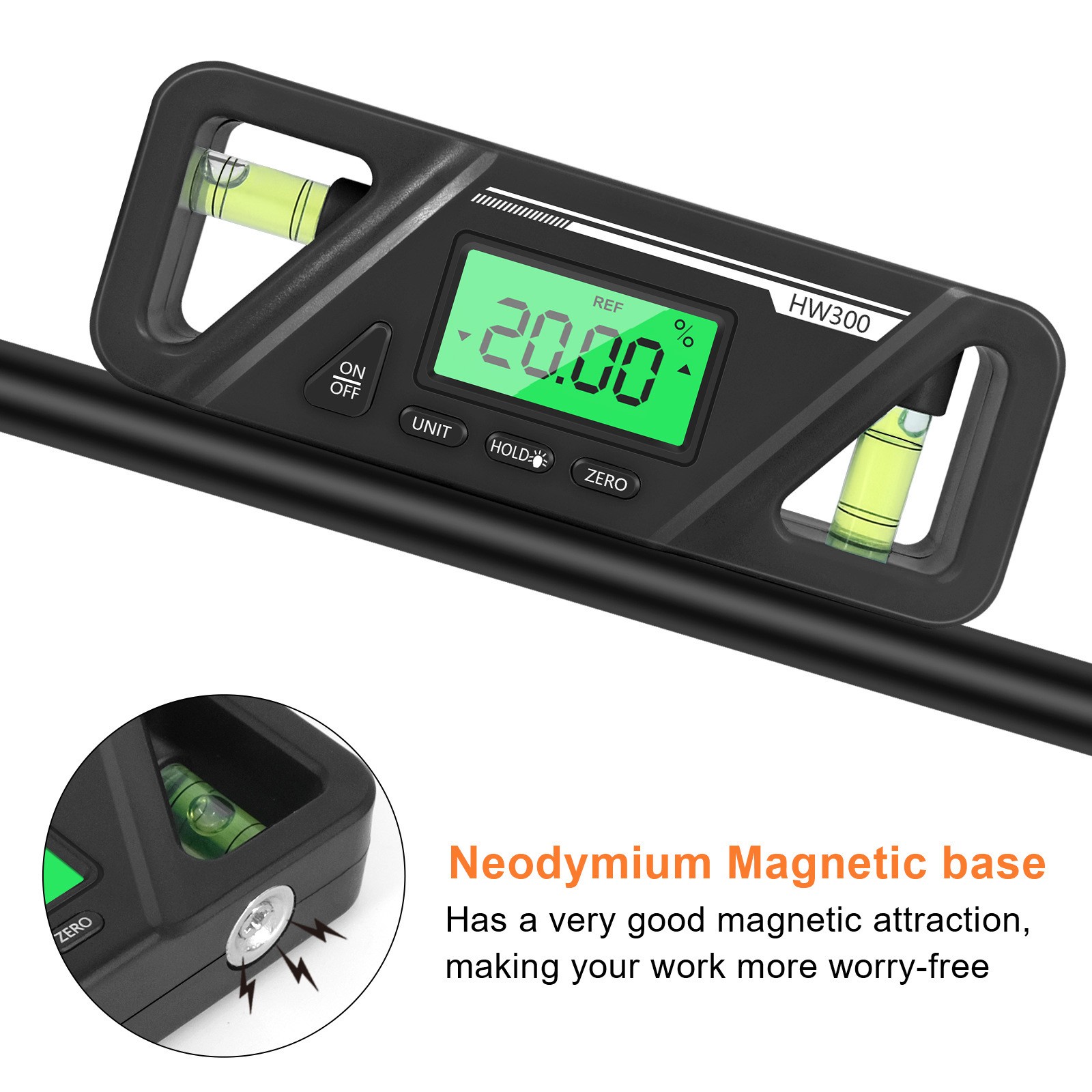Portable Magnetic Base Digital Level Tool Measuring Inclinometer Protractor