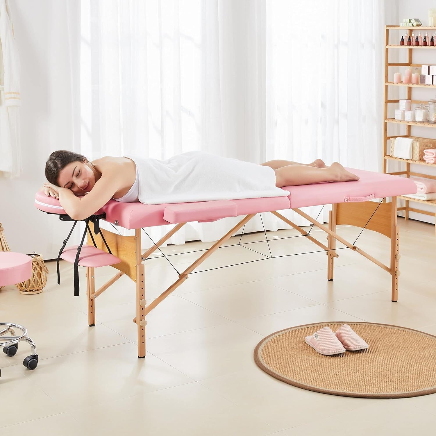 Massage Table Portable Lash Beds Spa Bed Massage Couch Foldable Adjustable 28 in