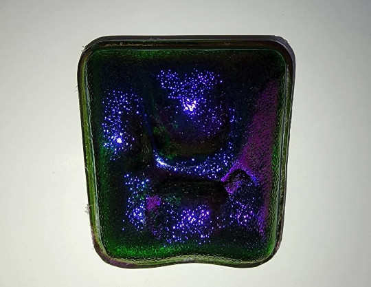 Iridescent Turtleback No Rim Jewels- German Made- Trans Emerald Green- 60 x 55mm