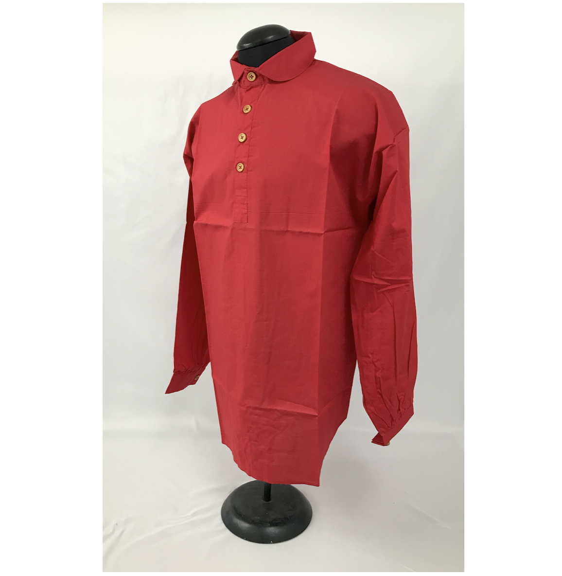 Red Shirt - 4 Button Closure - Reenactment, Civil War, Rendezvous - Size Medium