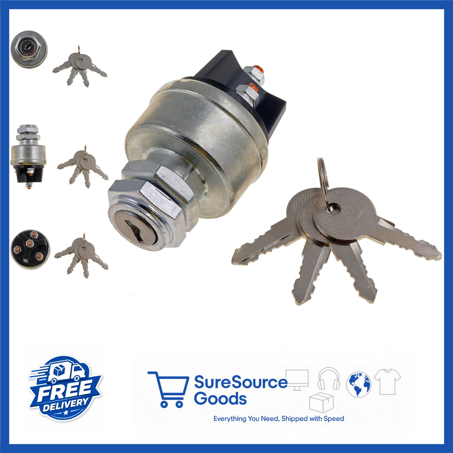Electrical Starter Switch 30A 12V Key Style Metal Push Button Vehicle Use