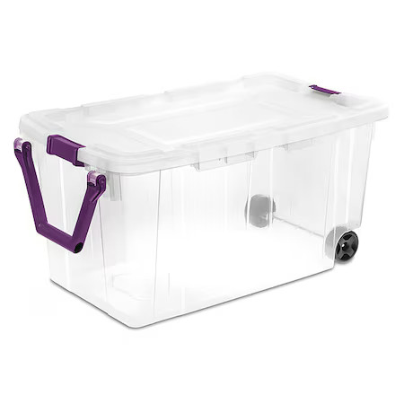 Sterilite 14681702 Stackable Storage Tote W/ Lid, 40 Gal, 36-3/4 In L X 21-3/8